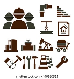 engineering construction icon set