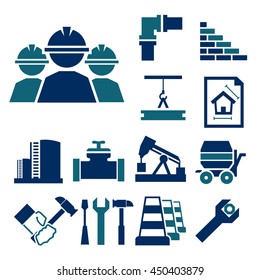 engineering construction icon set