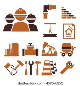 engineering construction icon set