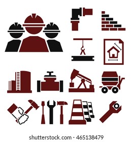 engineering construction icon set