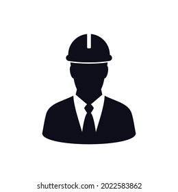 Engineering, construction project manager vector icon