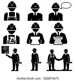 Engineering and Construction project manager.icons vector