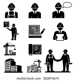 Engineering and Construction project manager.icons vector