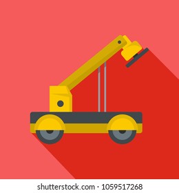 Engineering crane icon. Flat illustration of engineering crane vector icon for web