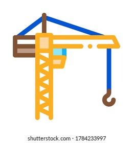 engineering crane icon vector. engineering crane sign. color symbol illustration