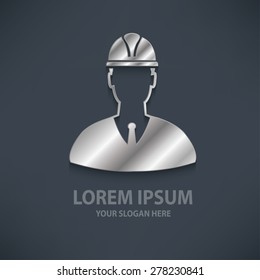 Engineering design  logo template,silver,metal concept design,clean vector