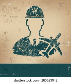 Engineering design on old paper background,grunge concept,vector