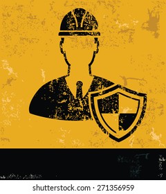 Engineering design on yellow background,grunge concept vector