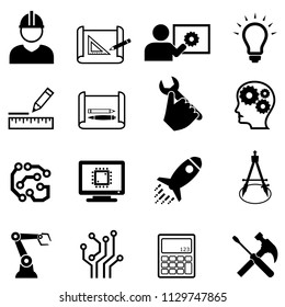 Engineering and design related web icon set