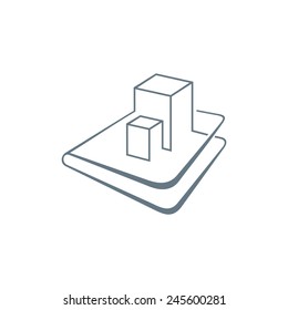 Engineering documentation for construction abstract vector sign Branding Identity Corporate logo design template Isolated on a white background