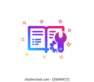 Engineering documentation icon. Technical instruction sign. Dynamic shapes. Gradient design engineering documentation icon. Classic style. Vector