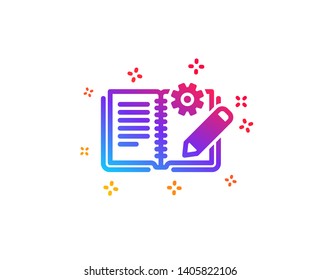 Engineering documentation icon. Technical instruction sign. Dynamic shapes. Gradient design engineering documentation icon. Classic style. Vector