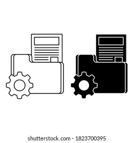 Engineering documentation icon vector set. instruction illustration sign collection. manual symbol.