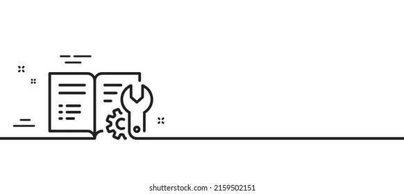 Engineering documentation line icon. Technical instruction sign. Minimal line illustration background. Engineering documentation line icon pattern banner. White web template concept. Vector
