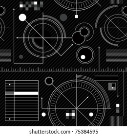 Engineering draft seamless pattern. Geometric vector wallpaper or website background.