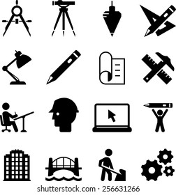 Engineering and drafting icons