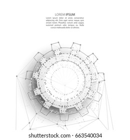 Engineering drawing abstract industrial background with a cogwheels. Gears in engagement.