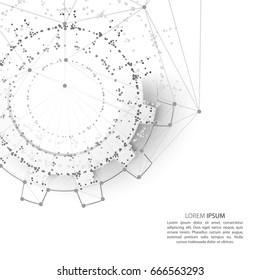 Engineering drawing abstract industrial background with a cogwheels. Gears in engagement.