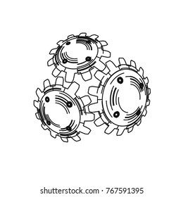 Engineering drawing abstract industrial background with a cogwheels. Gears in engagement.