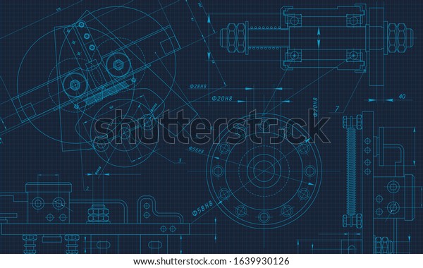 Engineering Drawing Background Vector Illustration Sectioning Stock ...