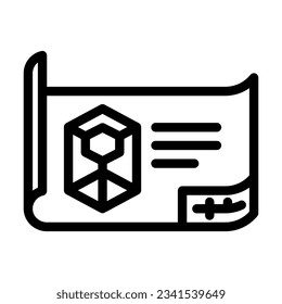 engineering drawing manufacturing engineer line icon vector. engineering drawing manufacturing engineer sign. isolated contour symbol black illustration