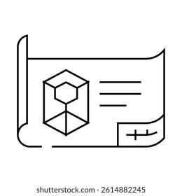 engineering drawing manufacturing engineer line icon vector. engineering drawing manufacturing engineer sign. isolated contour symbol black illustration