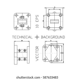 Engineering drawing. Modern mechanics blueprints. Vector technology background. White modern wallpapers