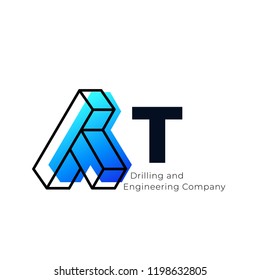 Engineering and Drilling icon. Construction  vector T logo