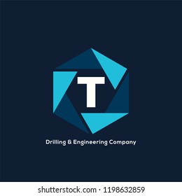 Engineering and Drilling icon. Construction  vector T logo