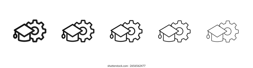 Icono de educación de ingeniería signo de Vector en blanco y negro