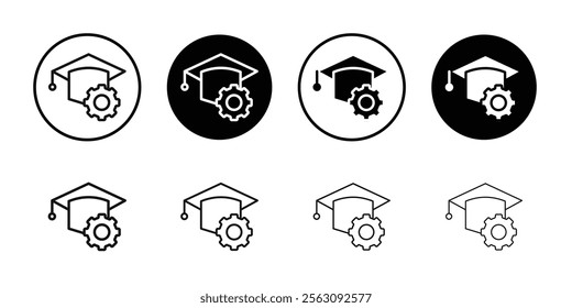 Engineering education icon Flat outline fill set collection