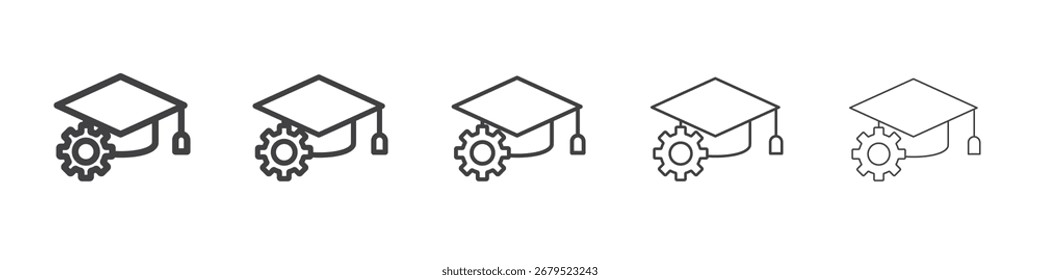 Icono de educación de ingeniería Símbolo de ilustración de gráficos de línea