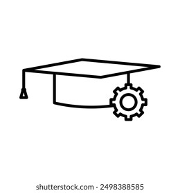 Icon für Ingenieurausbildung lineares Logo in Schwarz-Weiß