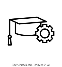 Engineering education linear logo mark in black and white