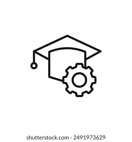 Engineering education logo sign vector outline