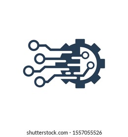 Engineering. Electronics, development, implementation. Vector icon on a white background.