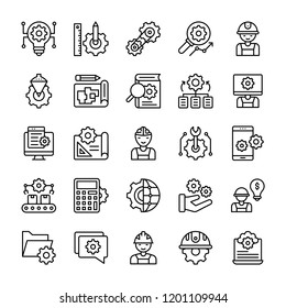 Engineering Elements Line Vector Icons 