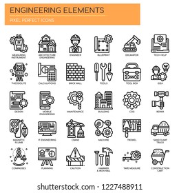 Engineering Elements , Thin Line and Pixel Perfect Icons