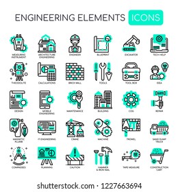 Engineering Elements , Thin Line and Pixel Perfect Icons