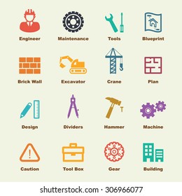 engineering elements, vector infographic icons