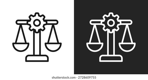 Engineering Ethics Icon In Black And White Line Style