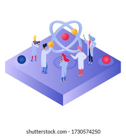 Engineering, experimental science for study biotechnology, DNA, technological scientific laboratory, cartoon vector illustration. Genetics, tudy genome and molecular structures molecules, human gene.