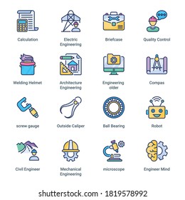 Engineering filled line Icons - stroke, vector
