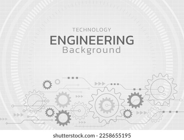 Engineering gear abstract background. Technology modern background white