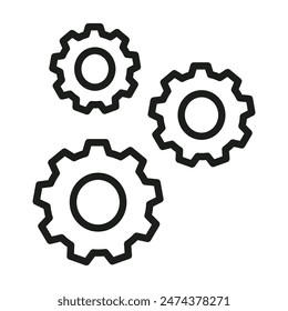 Icono de engranaje de ingeniería perfecto para Ilustraciones mecánicas y de Industrial