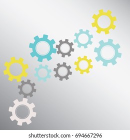 Engineering gear icon, textured background