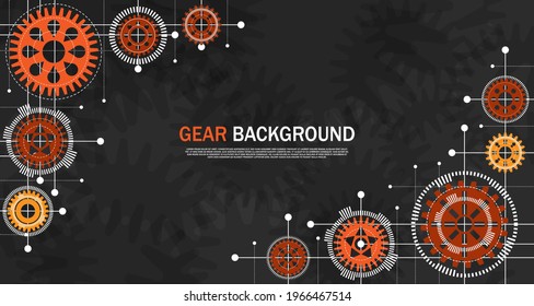 Ingenieurskunst Orange auf schwarzem Hintergrund Mit technologischem Netzwerk EP.1.Used to dekoration on Message Boards, Werbetafeln, Veröffentlichungen und anderen Werken