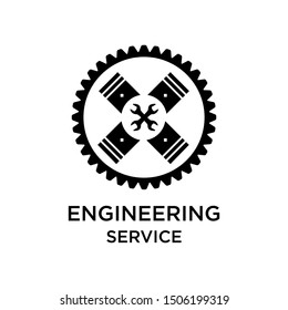 Engineering, gears and wrench, logo design. Repair, service, industry, industrial and mechanical, vector design. And illustration