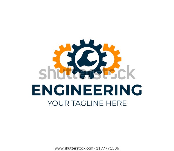 Engineering Gears Wrench Logo Design Repair Stock Vector (Royalty Free ...