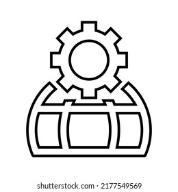 Engineering, global, connection, line icon. Outline vector.
